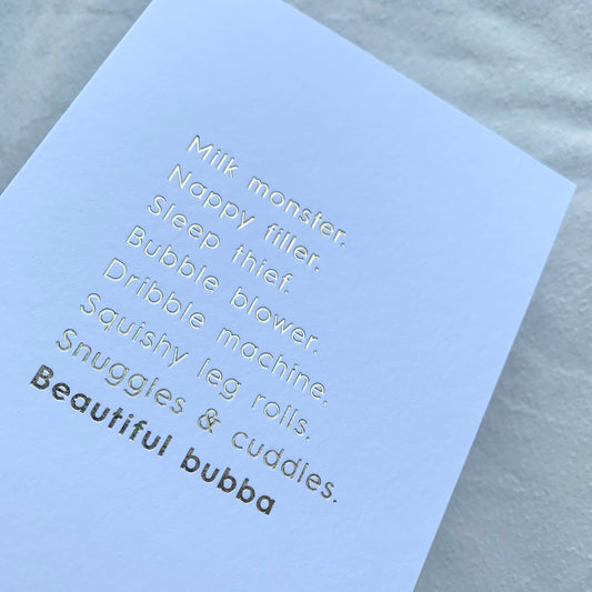 'Beautiful Bubba' Greetings Card