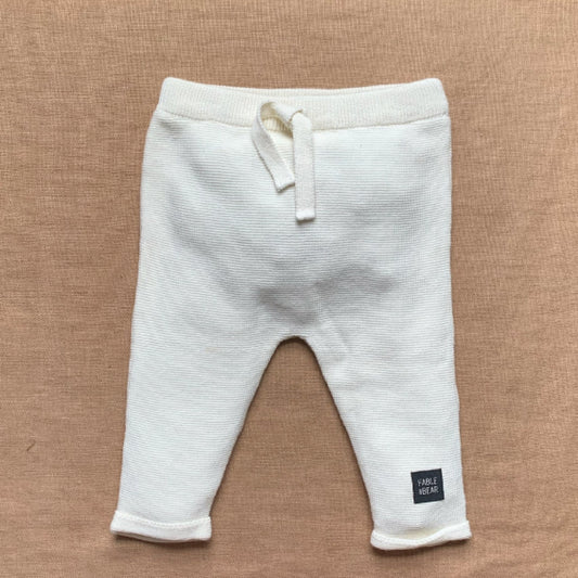 Natural White Fable Knit Jogger - Summer Sale