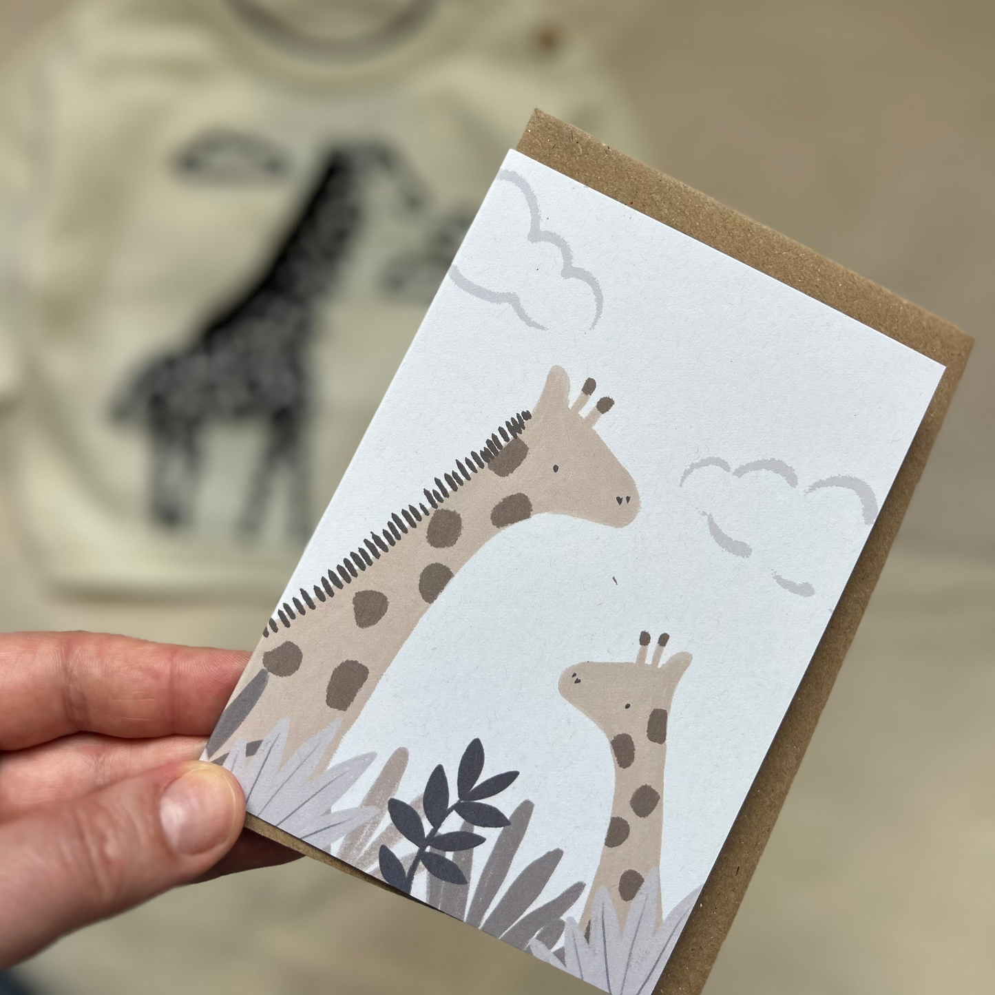 Greetings Card - Giraffes