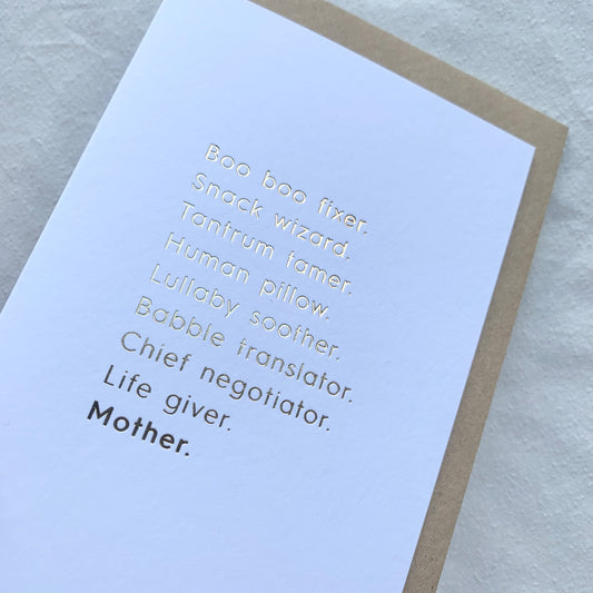 'Mother' Greetings Card